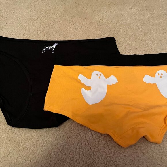 NWT! Victoria Secret PINK Halloween Logo Shorties Boyshort - Picture 2 of 4